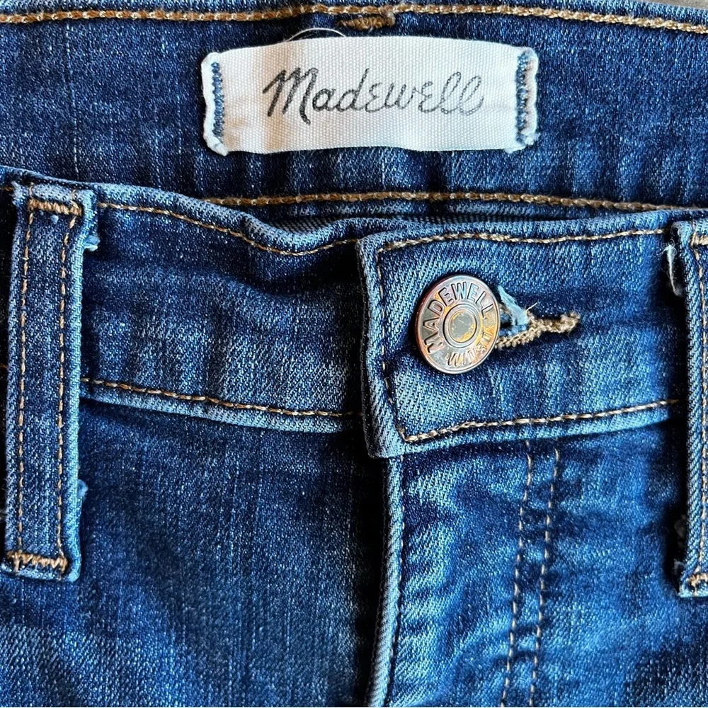 Madewell Women’s Distressed 9” High Rise Skinny Jeans Dark Medium Wash Size 28